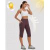 imagebaleaf Womens 17 Capri Pants Lighweight Cargo Capris Quick Dry Zipper Pockets Hiking Biking Casual OutdoorDark Brown