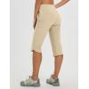 imagebaleaf Womens 17 Capri Pants Lighweight Cargo Capris Quick Dry Zipper Pockets Hiking Biking Casual OutdoorKhaki