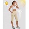 imagebaleaf Womens 17 Capri Pants Lighweight Cargo Capris Quick Dry Zipper Pockets Hiking Biking Casual OutdoorKhaki