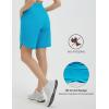 imagebaleaf Womens Bermuda Long Shorts 9quot Above Knee Length Quick Dry Lightweight Zipper Pockets Casual Summer Athletic UPF 50Aqua Blue