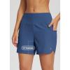 imagebaleaf Womens Mountain Bike Shorts 2 in 1 Padded MTB 5quot Cycling Padding Pockets Biking Bicycle Cycle RidingBdark Blue