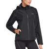 imagebaleaf Womens Rain Jackets Waterproof Windbreaker Packable Running Lightweight Cycling Jacket Reflective Hooded1black