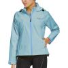 imagebaleaf Womens Rain Jackets Waterproof Windbreaker Packable Running Lightweight Cycling Jacket Reflective Hooded1light Blue
