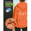 imagebaleaf Womens Rain Jackets Waterproof Windbreaker Packable Running Lightweight Cycling Jacket Reflective Hooded1orange