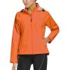 imagebaleaf Womens Rain Jackets Waterproof Windbreaker Packable Running Lightweight Cycling Jacket Reflective Hooded1orange