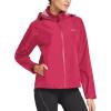 imagebaleaf Womens Rain Jackets Waterproof Windbreaker Packable Running Lightweight Cycling Jacket Reflective Hooded1rosy