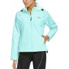 imagebaleaf Womens Rain Jackets Waterproof Windbreaker Packable Running Lightweight Cycling Jacket Reflective Hooded1spring Green