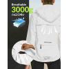 imagebaleaf Womens Rain Jackets Waterproof Windbreaker Packable Running Lightweight Cycling Jacket Reflective Hooded1white