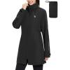 imagebaleaf Womens Long Rain Coat Packable Waterproof Windbreaker Lightweight Cycling Jacket with HoodBlack