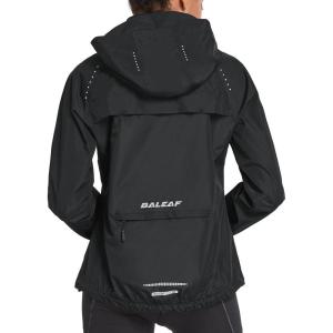 imagebaleaf Womens Rain Jackets Waterproof Windbreaker Packable Running Lightweight Cycling Jacket Reflective Hooded1black
