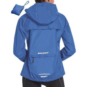 imagebaleaf Womens Rain Jackets Waterproof Windbreaker Packable Running Lightweight Cycling Jacket Reflective Hooded1dark Blue