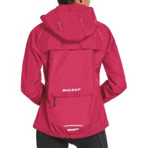 imagebaleaf Womens Rain Jackets Waterproof Windbreaker Packable Running Lightweight Cycling Jacket Reflective Hooded1rosy