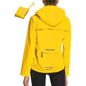 imagebaleaf Womens Rain Jackets Waterproof Windbreaker Packable Running Lightweight Cycling Jacket Reflective Hooded2light Yellow