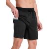 imagebaleaf Mens Swim Trunks with Compression Liner 5 ampamp 7 inch Quick Dry Bathing Suit Swim Shorts with Zippered PocketsBlack