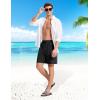 imagebaleaf Mens Swim Trunks with Compression Liner 5 ampamp 7 inch Quick Dry Bathing Suit Swim Shorts with Zippered PocketsBlack