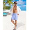 imagebaleaf Mens Swim Trunks with Compression Liner 5 ampamp 7 inch Quick Dry Bathing Suit Swim Shorts with Zippered PocketsLight Blue