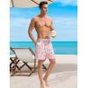 imagebaleaf Mens Swim Trunks with Compression Liner 5 ampamp 7 inch Quick Dry Bathing Suit Swim Shorts with Zippered PocketsPink Pineapple