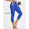 imagebaleaf Womens 20quot High Waisted Swim Pants 2025 Long Swim Capris UPF50 Swimsuit with Liner and PocketsRoyal Blue