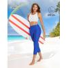 imagebaleaf Womens 20quot High Waisted Swim Pants 2025 Long Swim Capris UPF50 Swimsuit with Liner and PocketsRoyal Blue