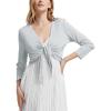 imagebaleaf Womens 2025 UPF 50 Cropped Cover Up Cardigan Tie Front Lightweight Summer Sun Wrap SPF Shirts Beach OutdoorLight Gray34 Sleeve