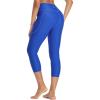 imagebaleaf Womens 20quot High Waisted Swim Pants 2025 Long Swim Capris UPF50 Swimsuit with Liner and PocketsRoyal Blue
