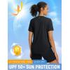 imagebaleaf Womens Short Sleeve Shirts UPF 50 Sun Shirt V Neck UV Workout Moisture Wicking Quick Dry TShirtsBlack