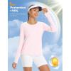 imagebaleaf Womens Sun Shirt UV Protection Shirts Rash Guard Pockets SPF UPF 50 Quick Dry Long Sleeve ClothingLight Pink