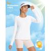imagebaleaf Womens Sun Shirt UV Protection Shirts Rash Guard Pockets SPF UPF 50 Quick Dry Long Sleeve ClothingWhite