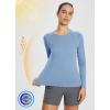 imagebaleaf Womens UPF 50 Sun Shirts Long Sleeve UV Protection Rash Guard Lightweight Quick Dry SPF Hiking Tops Outdoor01heather Blue