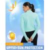 imagebaleaf Womens UPF 50 Sun Shirts Protection SPF Crop Jacket UV Protection Long Sleeve Full Zip Clothing LightweightGreen