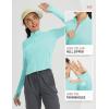 imagebaleaf Womens UPF 50 Sun Shirts Protection SPF Crop Jacket UV Protection Long Sleeve Full Zip Clothing LightweightLight Green