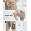 imagebaleaf Mens Athletic Running Shorts 9quot Quick Dry Workout Gym Shorts Lightweight Mesh 2 in 1 Shorts with Zipper PocketsKhaki