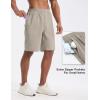 imagebaleaf Mens Athletic Running Shorts 9quot Quick Dry Workout Gym Shorts Lightweight Mesh 2 in 1 Shorts with Zipper PocketsKhaki