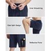 imagebaleaf Mens Athletic Running Shorts 9quot Quick Dry Workout Gym Shorts Lightweight Mesh 2 in 1 Shorts with Zipper PocketsNavy Blue