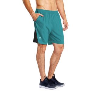 imagebaleaf Mens 7quot Running Shorts with Mesh Liner Zipper Pocket for Athletic Workout GymTeal