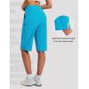 imagebaleaf Womens 14 Long Shorts Knee Length Capris Quick Dry Lightweight Cargo Hiking Cycling Zipper Pockets UPF 50Aqua Blue