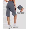 imagebaleaf Womens 14 Long Shorts Knee Length Capris Quick Dry Lightweight Cargo Hiking Cycling Zipper Pockets UPF 50Dark Gray