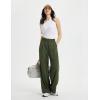 imagebaleaf Womens Track Pants Lightweight Athletic Travel Wide Leg Pants with Pockets 30quot Work Lounge Loose Fit UPF50Army Green