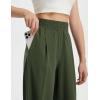 imagebaleaf Womens Track Pants Lightweight Athletic Travel Wide Leg Pants with Pockets 30quot Work Lounge Loose Fit UPF50Army Green