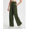 imagebaleaf Womens Track Pants Lightweight Athletic Travel Wide Leg Pants with Pockets 30quot Work Lounge Loose Fit UPF50Army Green