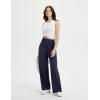 imagebaleaf Womens Track Pants Lightweight Athletic Travel Wide Leg Pants with Pockets 30quot Work Lounge Loose Fit UPF50Navy Blue