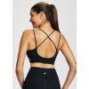 imagebaleaf everleaf Womens Sports Bra Longline Molded Cup Yoga Bra Thin Strap Low Impact Workout Crop Tank TopsBlack