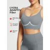 imagebaleaf everleaf Womens Sports Bra Longline Molded Cup Yoga Bra Thin Strap Low Impact Workout Crop Tank TopsDark Gray