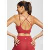 imagebaleaf everleaf Womens Sports Bra Longline Molded Cup Yoga Bra Thin Strap Low Impact Workout Crop Tank TopsLava Falls