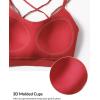 imagebaleaf everleaf Womens Sports Bra Longline Molded Cup Yoga Bra Thin Strap Low Impact Workout Crop Tank TopsLava Falls