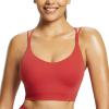 imagebaleaf everleaf Womens Sports Bra Longline Molded Cup Yoga Bra Thin Strap Low Impact Workout Crop Tank TopsLava Falls