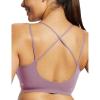 imagebaleaf everleaf Womens Sports Bra Longline Molded Cup Yoga Bra Thin Strap Low Impact Workout Crop Tank TopsPurple