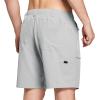 imagebaleaf Mens 7quot Casual Shorts for Summer Elastic Waist Quick Dry Lightweight Short with Cargo Hiking FishingGlacier Gray