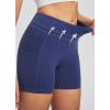 imagebaleaf Sweatleaf Womens Workout Shorts Light Compression High Waisted Yoga Spandex Volleyball Biker Shorts 3 PocketsBlue