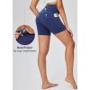 imagebaleaf Sweatleaf Womens Workout Shorts Light Compression High Waisted Yoga Spandex Volleyball Biker Shorts 3 PocketsBlue